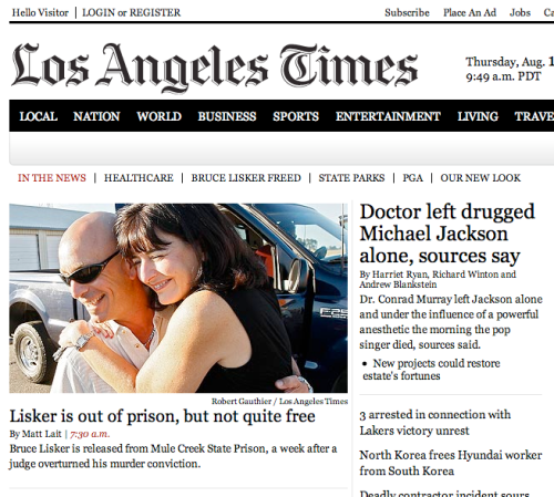 LA times front page 